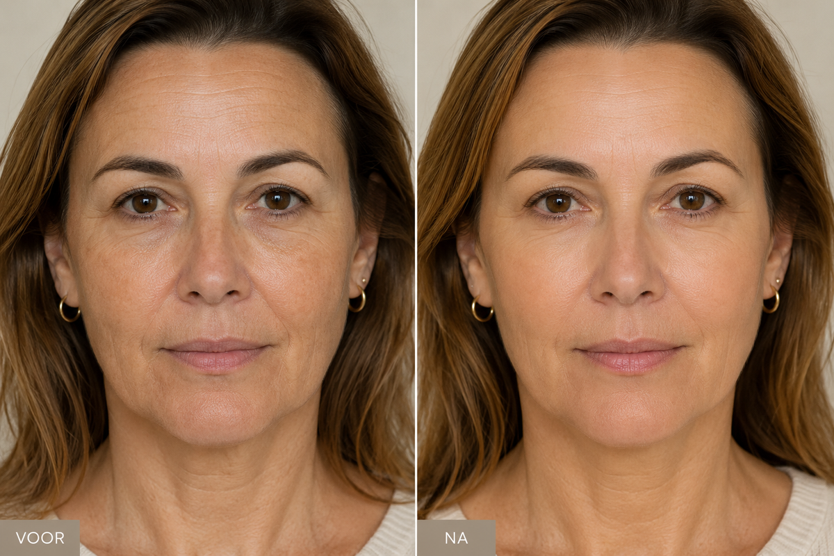 Voor en na Lunory skin tint balm